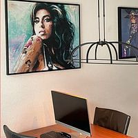 Klantfoto: Amy Winehouse schilderij van Jos Hoppenbrouwers, op canvas