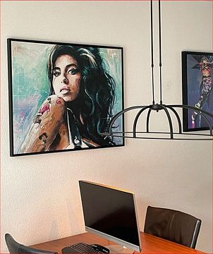 Klantfoto: Amy Winehouse schilderij van Jos Hoppenbrouwers