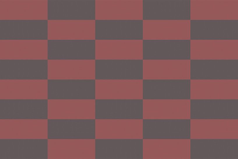 Schachbrettmuster. Moderne abstrakte minimalistische geometrische Formen in Rot und Braun 41 von Dina Dankers