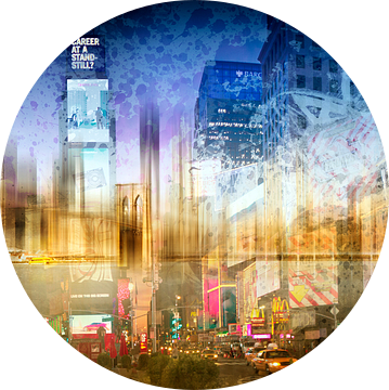 City-Art MANHATTAN SKYLINE & TIMES SQUARE Composing van Melanie Viola