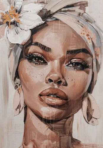 Modern en abstract portret in pastelkleuren