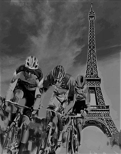 Wielrenners in Parijs