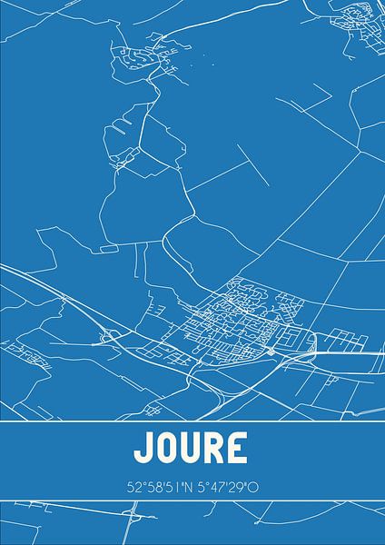 Blueprint | Map | Joure (Fryslan) by Prints of Place