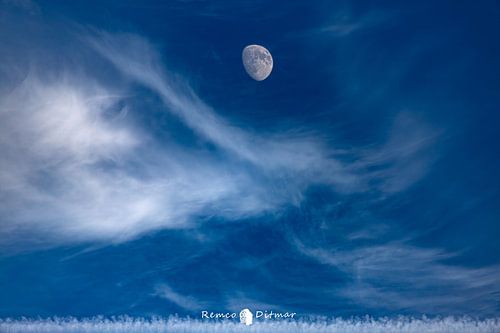 The moon and clouds