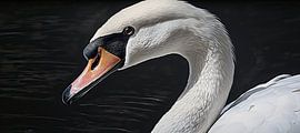 Schwan Realistisches Porträt | Schwan von ARTEO Gemälde