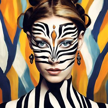 Zebra Woman van Gert-Jan Siesling