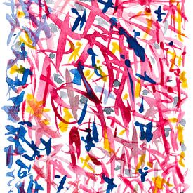 Let's get loose | Abstracte Aquarel schilderij van WatercolorWall