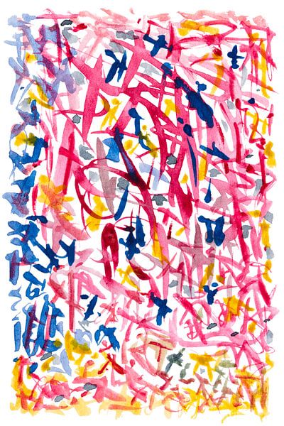 Let's get loose on the dancefloor | Abstracte Aquarel schilderij van WatercolorWall