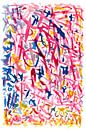 Let's get loose on the dancefloor | Abstracte Aquarel schilderij van WatercolorWall thumbnail