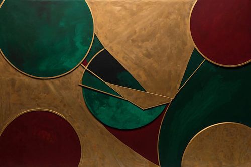 Formes géométriques en vert et or