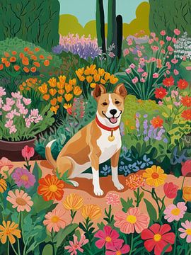 Dog In The Garden Style Henri Matisse by TOAN TRAN