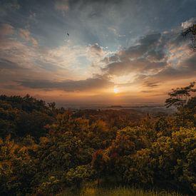 Lever de soleil sur Borobodur sur Yvonne de Bondt