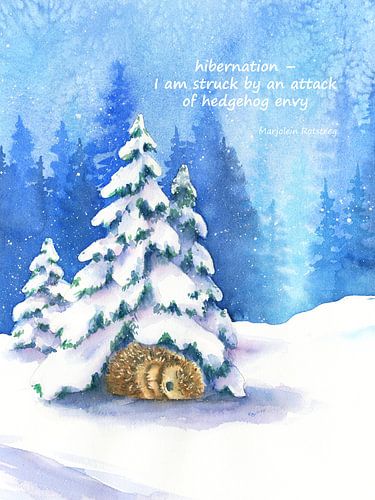 Egeltje in winterslaap Haiku Engels