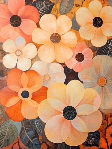 Bunte Blumengarten-Leinwand