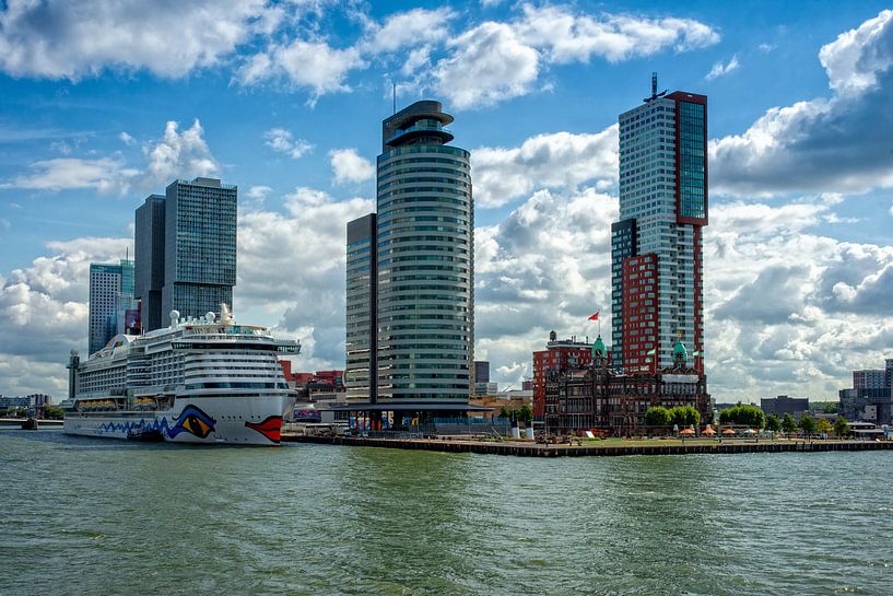 Rotterdam, Kreuzfahrtterminal und Kreuzfahrtschiff von Jan van Broekhoven