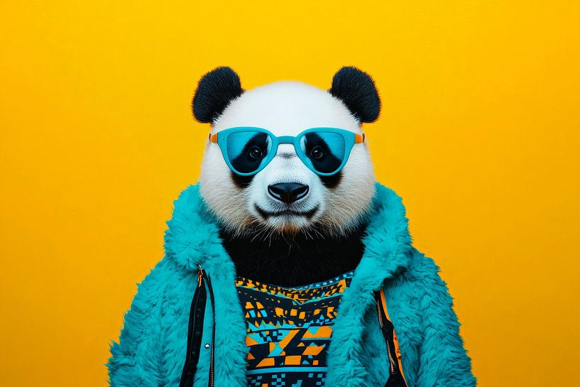 Stylish panda in a colourful outfit by Poster Art Shop