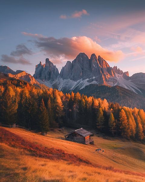 Herbstblick auf Berge von fernlichtsicht
