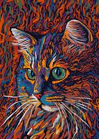 Abstract expressionism cat art