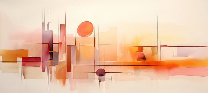 Abstract in Waterverf 163957 van Abstract Schilderij