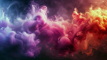 Vloeibare rook achtergrond. Roze Magenta Paarse Kleur Inkt Dynamische Beweging Achtergrond Abstract van de-nue-pic