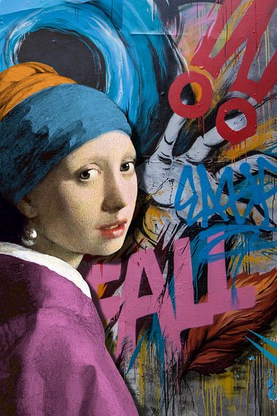 Meisje met de Parel - The Urban Graffiti Edition von Marja van den Hurk