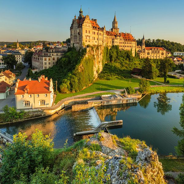 Schloss Sigmaringen an der Donau bei Sonnenuntergang von Markus Lange