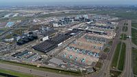 Aerial view of Schiphol during the Corona crisis