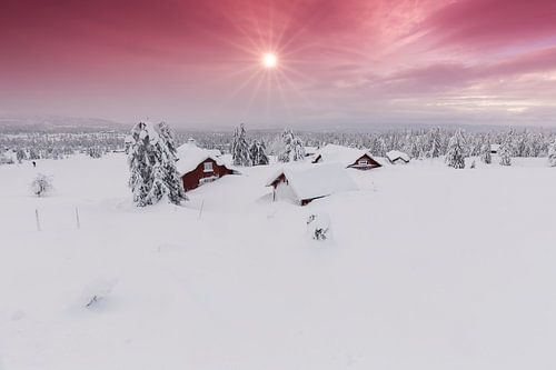 Zonsondergang in Lillehammer