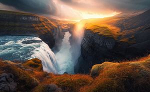 Majestätischer Wasserfall Blick