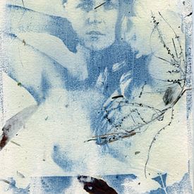 Cyanotype Lisanne I sur papier fait main sur Tom Oosthout