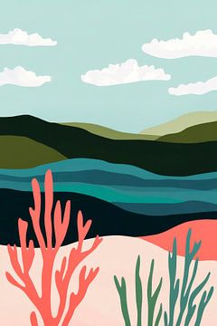 Abstract coastal landscape with corals by Poster Art Shop