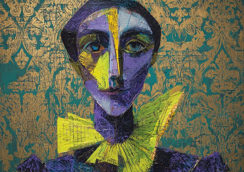 Woman with yellow collar by ARTEO Paintings