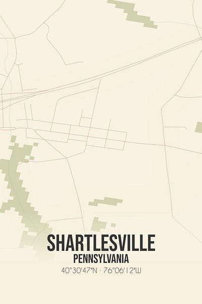 Vintage map of Shartlesville (Pennsylvania), USA. by Prints of Place
