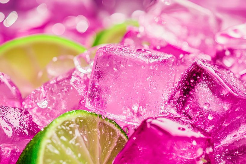 Eiswürfel mit Limette – Frisch und bunt von Poster Art Shop