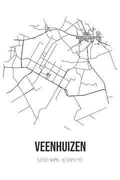 Veenhuizen (Drenthe) | Landkaart | Zwart-wit van Rezona