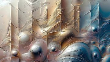 formes magiques en bleu-or-argent-rose sur Gelissen Artworks