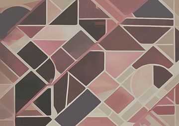 abstracte geometrische vlakken en lijnen in pastel tinten van Corrie Ruijer