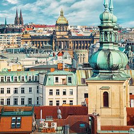 Uitzicht over Praag -  Tsjechië van Chihong