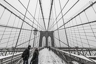 Paysage d'hiver du pont de Brooklyn Manhattan New York par Lex van Doorn Aperçu