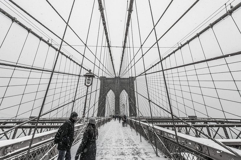 Paysage d'hiver du pont de Brooklyn Manhattan New York par Lex van Doorn