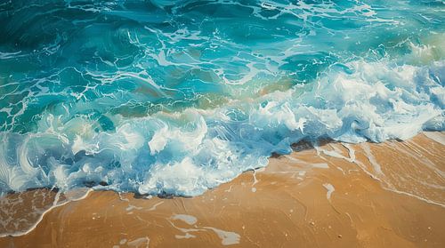 Vagues turquoises - doux ressacs sur la plage sur Dante S