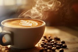 Delicious steaming cup of coffee by Black Coffee