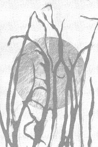 Ikigai. Soleil et herbe. Art zen abstrait et minimaliste. Style Japandi V