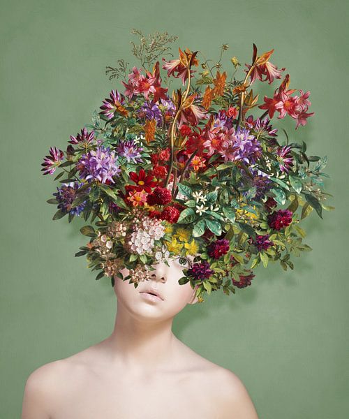 Portrait on Green by Marja van den Hurk