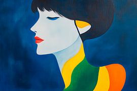 Play of colours of tranquillity - Women's profile by Poster Art Shop