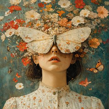 Blumen Gesicht | Blumen und Schmetterlinge