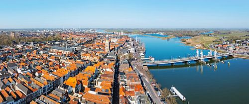 Aerial panorama of the historic city of Kampen on the river IJssel in the Netherlands by Eye on You
