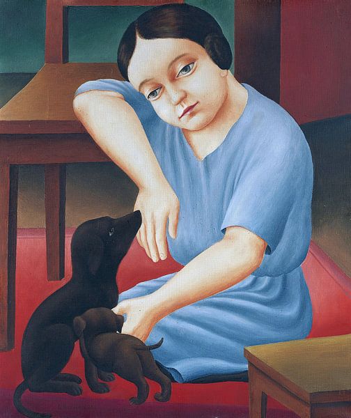 Girl with dogs, Georg Schrimpf, 1922 by Atelier Liesjes