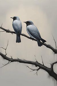 Amour conscient Peinture de pigeons