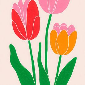 Verspielte Tulpen in fröhlichen Farben von But First Framing